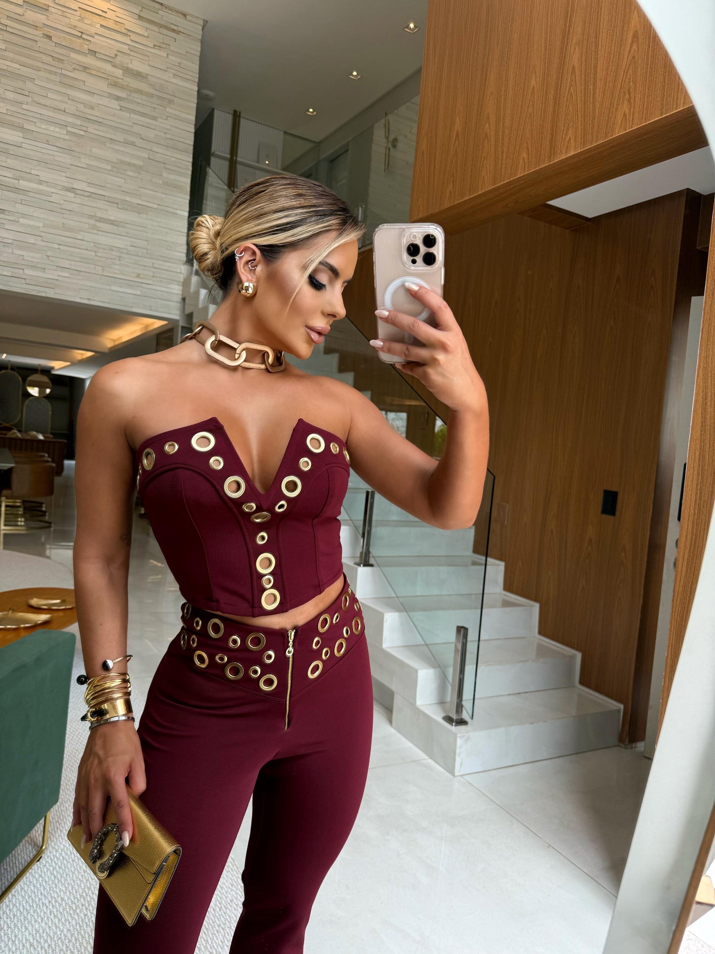CONJUNTO MADDIE ROJO VINO